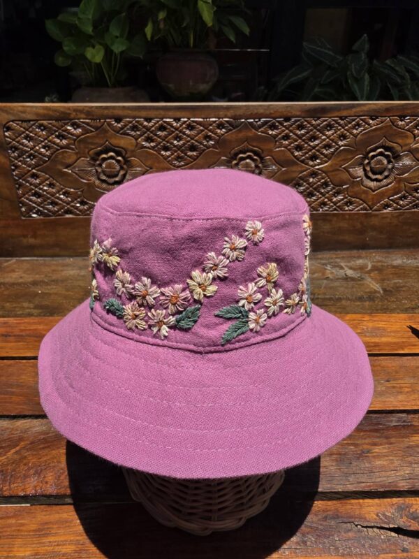 Hand-Embroidered Cotton Hat