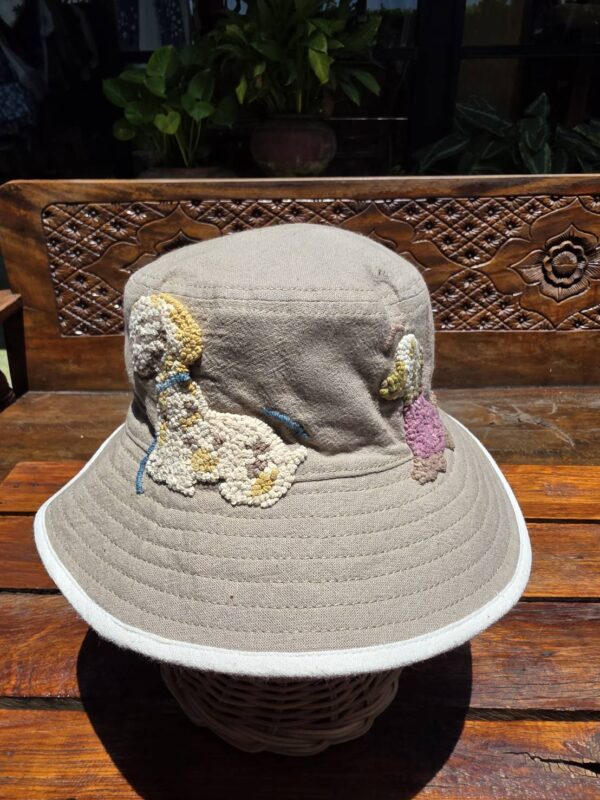 Hand-Embroidered Cotton Hat