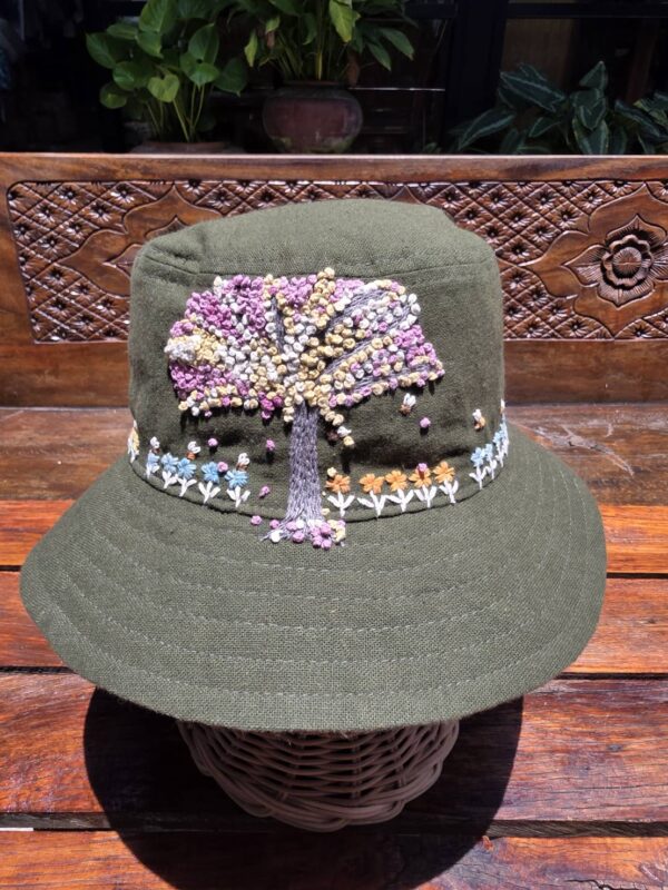 Hand-Embroidered Cotton Hat