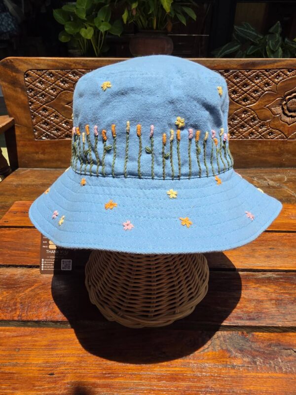 Hand-Embroidered Cotton Hat
